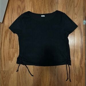 Hollister Black Suede Top